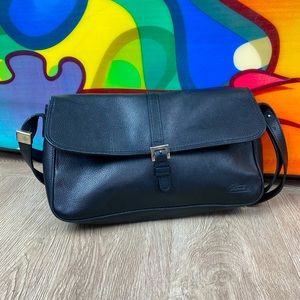 Longchamp Black Pebbled Leather Shoulder Crossbody